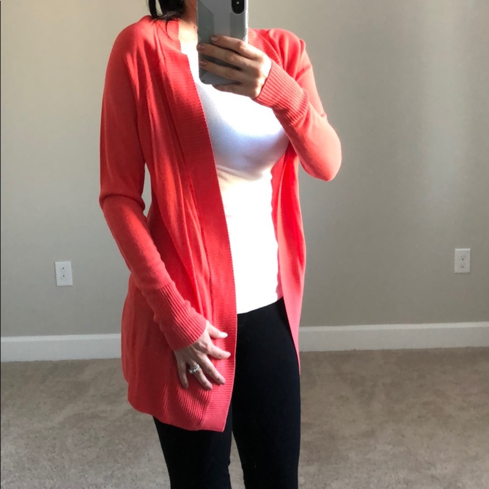 Cute coral cardigan!